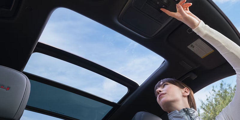 GMC Acadia interior highlighting sunroof feature